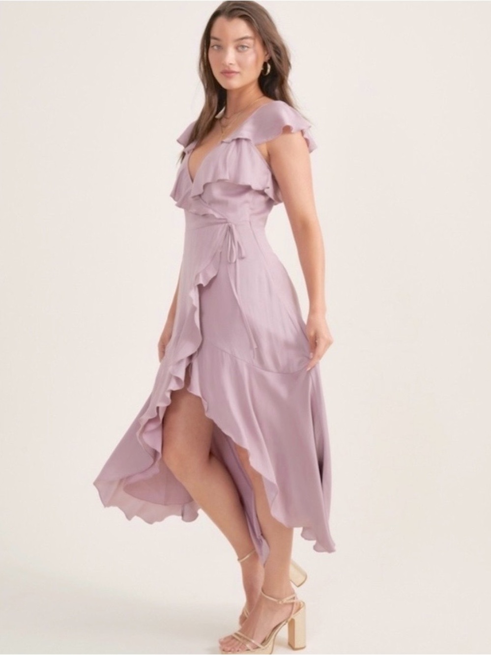 Altard State Cottage Tiered Wrap Maxi Fairy Dress XS Ruffle Flutter Asymmetric